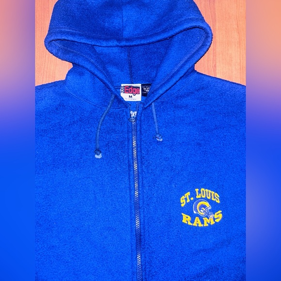 Vintage 1995 The Edge St. Louis Rams Size Medium Fleece Full Zip Sweatshirt - Picture 4 of 7
